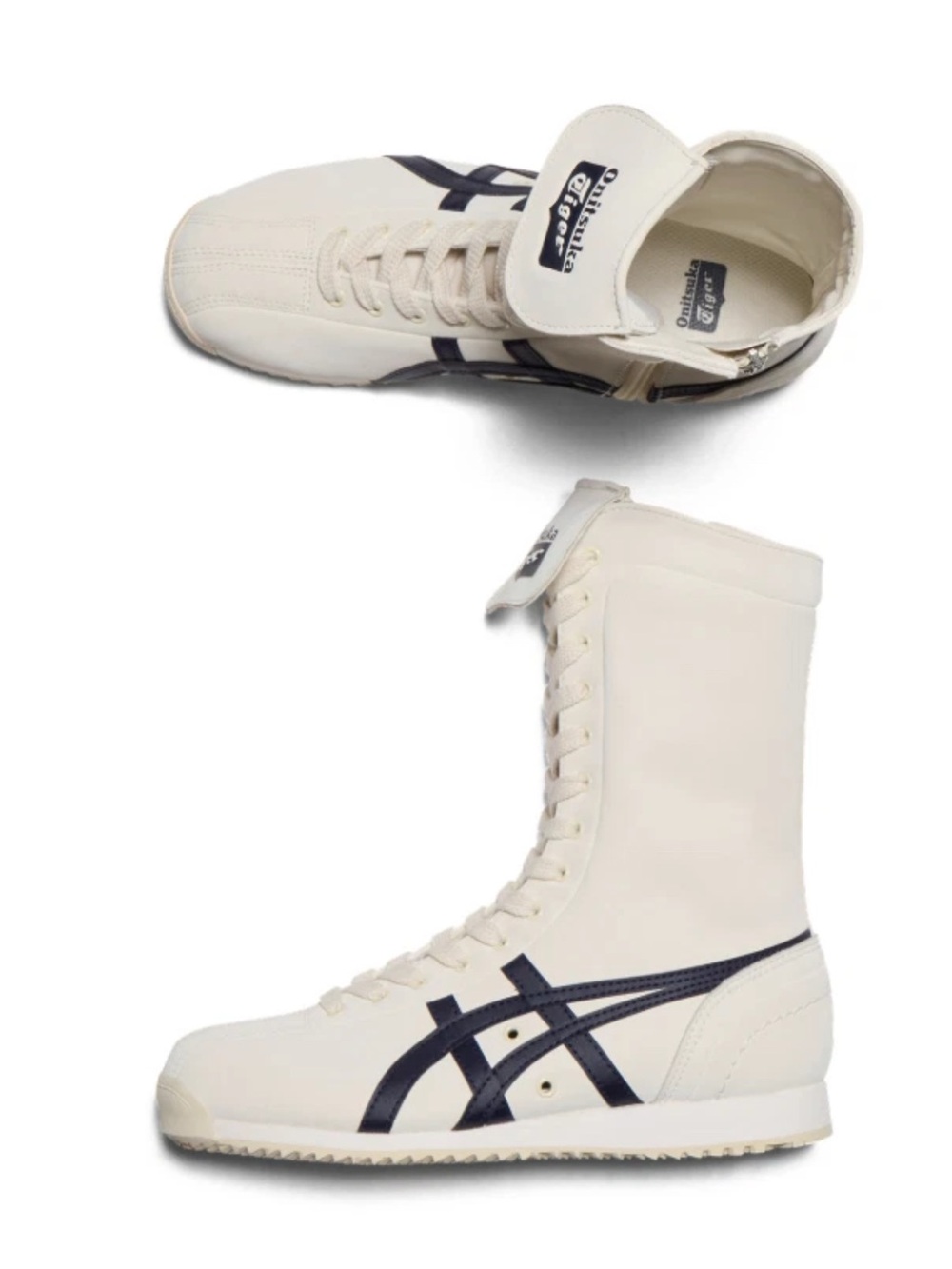 NWOT Onitsuka Tiger Mexico 66 Boxing Boots Cream/Peacoat US Women’s 7.5 Japan